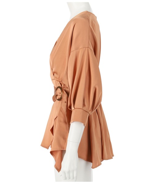 ANAP（アナップ）の「バックル付カシュクールデザイントップス（シャツ/ブラウス・レディース・ブラック/ホワイト/オレンジ・FREE）」の17枚目の写真