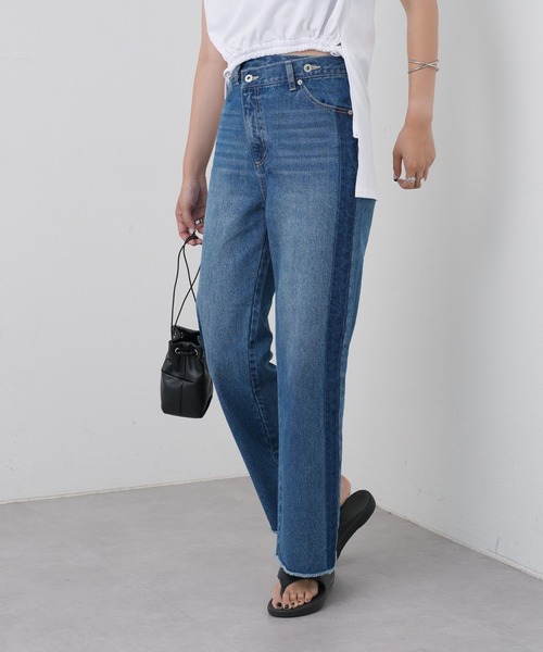 COLONY 2139（コロニートゥーワンスリーナイン）の「ウエストアシメサイドラインデニム（デニムパンツ・レディース・ブルー/ブラック・LARGE/MEDIUM/SMALL）」の18枚目の写真