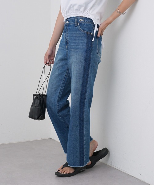 COLONY 2139（コロニートゥーワンスリーナイン）の「ウエストアシメサイドラインデニム（デニムパンツ・レディース・ブルー/ブラック・LARGE/MEDIUM/SMALL）」の19枚目の写真