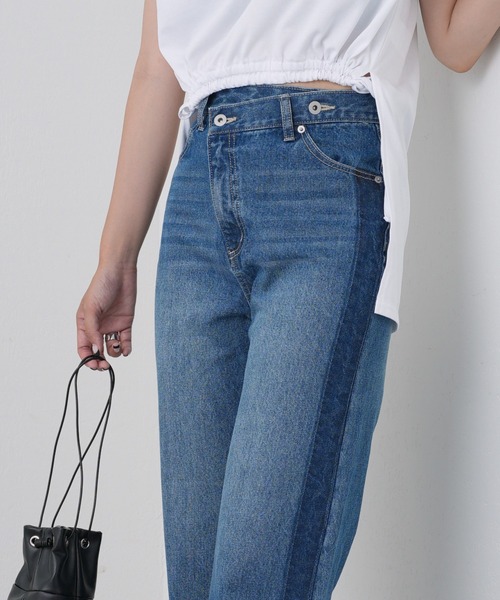 COLONY 2139（コロニートゥーワンスリーナイン）の「ウエストアシメサイドラインデニム（デニムパンツ・レディース・ブルー/ブラック・LARGE/MEDIUM/SMALL）」の20枚目の写真