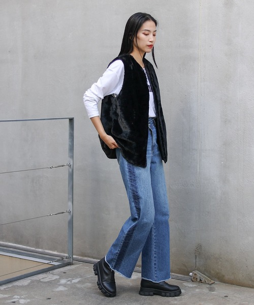 COLONY 2139（コロニートゥーワンスリーナイン）の「ウエストアシメサイドラインデニム（デニムパンツ・レディース・ブルー/ブラック・LARGE/MEDIUM/SMALL）」の16枚目の写真