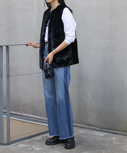 COLONY 2139（コロニートゥーワンスリーナイン）の「ウエストアシメサイドラインデニム（デニムパンツ・レディース・ブルー/ブラック・LARGE/MEDIUM/SMALL）」の17枚目の写真