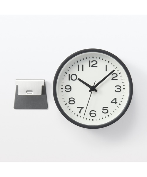 無印良品(ムジルシリョウヒン)の「アナログ時計・小(スタンド付) MJ-ACSB2(置時計・メンズ・ブラック・小)」の2枚目の写真