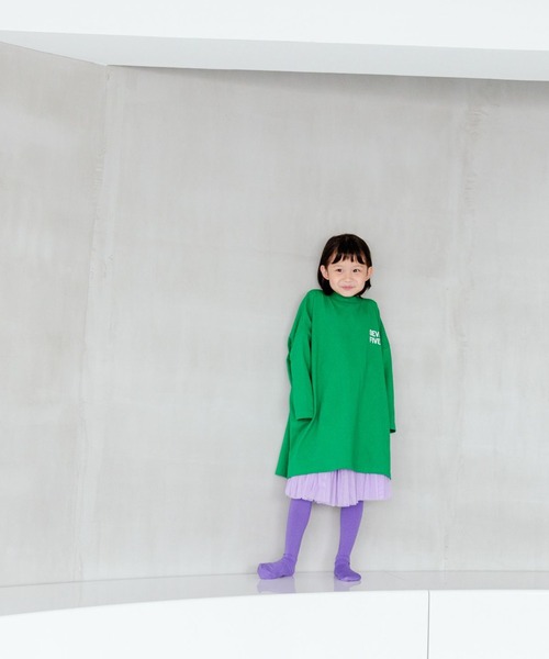 LOWRYS FARM（ローリーズファーム）の「ＵＳＡプリントワンピースロングスリーブ　964036（シャツ/ブラウス・キッズ・アイボリー/グリーン/グレー/ネイビー・110cm/120cm/130cm/140cm/150cm）」の9枚目の写真