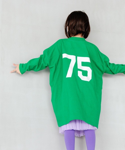 LOWRYS FARM（ローリーズファーム）の「ＵＳＡプリントワンピースロングスリーブ　964036（シャツ/ブラウス・キッズ・アイボリー/グリーン/グレー/ネイビー・110cm/120cm/130cm/140cm/150cm）」の13枚目の写真