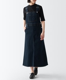 ストレッチデニムサロペットスカート