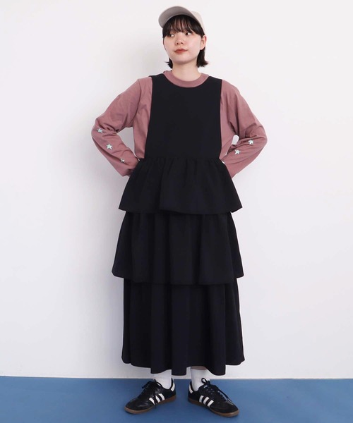 セール】TIERED FRILL apron onepiece（ワンピース）｜I am I in fact 