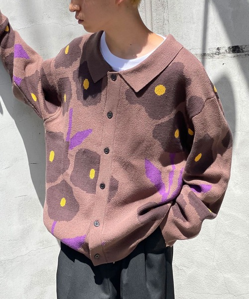 CIAOPANIC（チャオパニック）の「フラワージャガードニットポロカーデ（カーディガン/ボレロ・レディース・ブラック/アイボリー/グレー・MEDIUM/LARGE）」の18枚目の写真