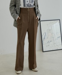 VIS | 【EASYCARE・洗える】ハイウエストファスナーフレアパンツ(スラックス)