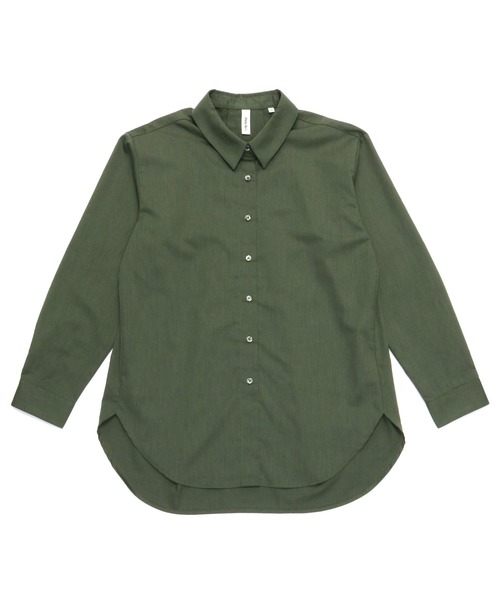 TOKYO SHIRTS（トウキョウシャツ）の「形態安定ノーアイロン  ワイドカラー 長袖オーバーシャツ（シャツ/ブラウス・レディース・ワインレッド/ネイビー/カーキオリーブ/ベージュ・M/L/LL）」の3枚目の写真