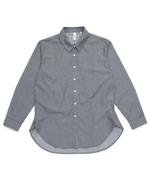 TOKYO SHIRTS（トウキョウシャツ）の「形態安定ノーアイロン  ワイドカラー 長袖オーバーシャツ（シャツ/ブラウス・レディース・ワインレッド/ネイビー/カーキオリーブ/ベージュ・M/L/LL）」の4枚目の写真