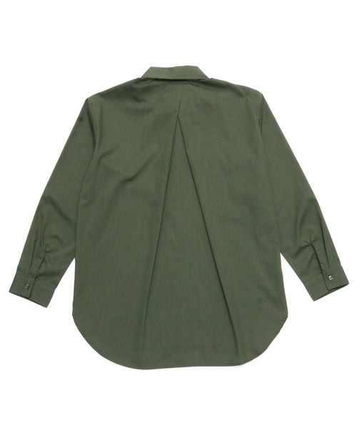 TOKYO SHIRTS（トウキョウシャツ）の「形態安定ノーアイロン  ワイドカラー 長袖オーバーシャツ（シャツ/ブラウス・レディース・ワインレッド/ネイビー/カーキオリーブ/ベージュ・M/L/LL）」の19枚目の写真