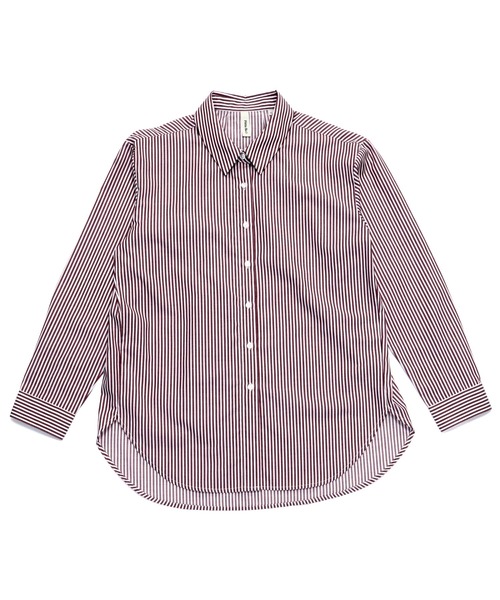 TOKYO SHIRTS（トウキョウシャツ）の「形態安定ノーアイロン  ワイドカラー 長袖オーバーシャツ（シャツ/ブラウス・レディース・ワインレッド/ネイビー/カーキオリーブ/ベージュ・M/L/LL）」の6枚目の写真