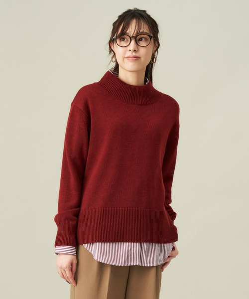 TOKYO SHIRTS（トウキョウシャツ）の「形態安定ノーアイロン  ワイドカラー 長袖オーバーシャツ（シャツ/ブラウス・レディース・ワインレッド/ネイビー/カーキオリーブ/ベージュ・M/L/LL）」の12枚目の写真