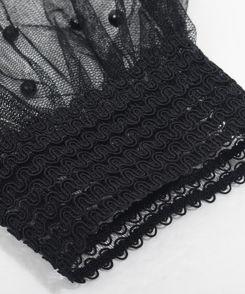 Felt-Maglietta（フェルトマリエッタ）の「パールレースメッシュ付け袖（アームカバー・レディース・ブラック/ホワイト・FREE）」の13枚目の写真