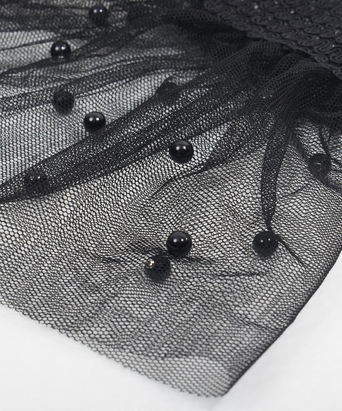 Felt-Maglietta（フェルトマリエッタ）の「パールレースメッシュ付け袖（アームカバー・レディース・ブラック/ホワイト・FREE）」の14枚目の写真