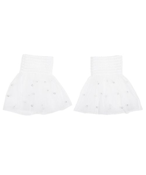 Felt-Maglietta（フェルトマリエッタ）の「パールレースメッシュ付け袖（アームカバー・レディース・ブラック/ホワイト・FREE）」の8枚目の写真