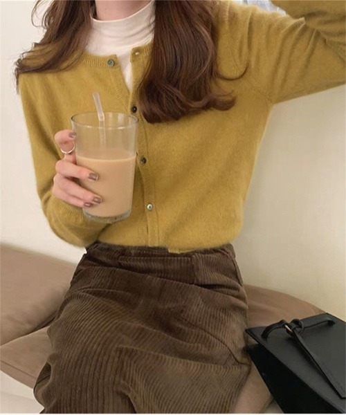 Ritzy（リッツィー）の「ショート丈 ニットカーディガン（カーディガン/ボレロ・レディース・ワイン/マスタード/モカ/グレー/カーキ/ブラック/ベージュ/パープル・FREE）」の19枚目の写真