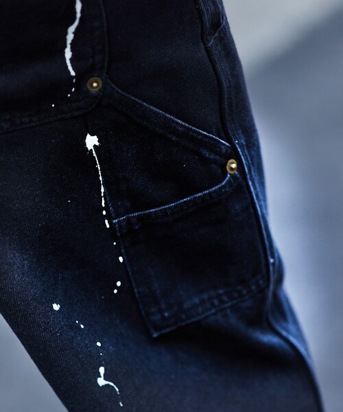 FREAK'S STORE(フリークスストア)の「FREAK’S STORE/フリークスストア ストレートシルエット ワイド ダブルニー ペインターデニム/ビックシルエット/デニムパンツ/ワークパンツ/ペンキ加工(その他パンツ・メンズ・ブラック/ネイビー・MEDIUM/LARGE)」の20枚目の写真