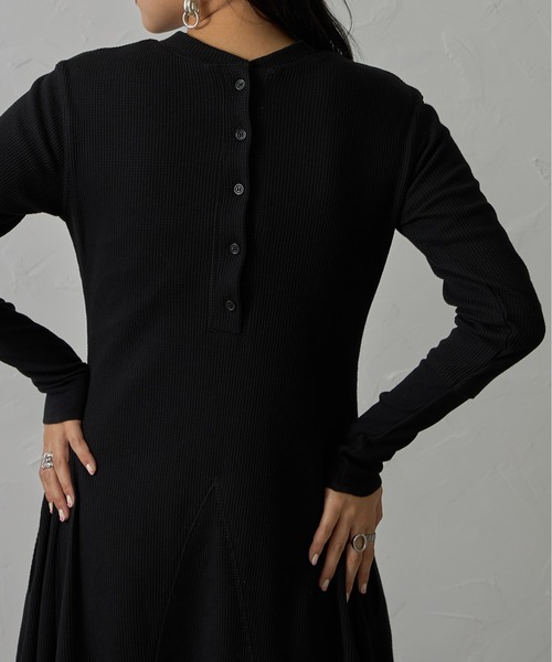 セール】前後2WAYワッフルサーキュラーワンピース（ワンピース