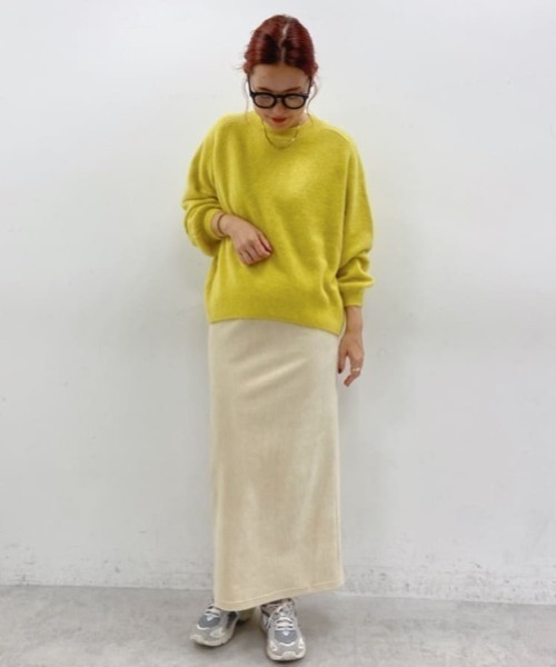 PUAL CE CIN（ピュアルセシン）の「フォックス混ランタンスリーブニット（ニット/セーター・レディース・イエロー/アイボリー/ブラック・FREE）」の4枚目の写真