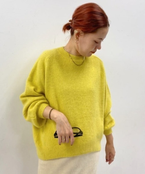 PUAL CE CIN（ピュアルセシン）の「フォックス混ランタンスリーブニット（ニット/セーター・レディース・イエロー/アイボリー/ブラック・FREE）」の5枚目の写真