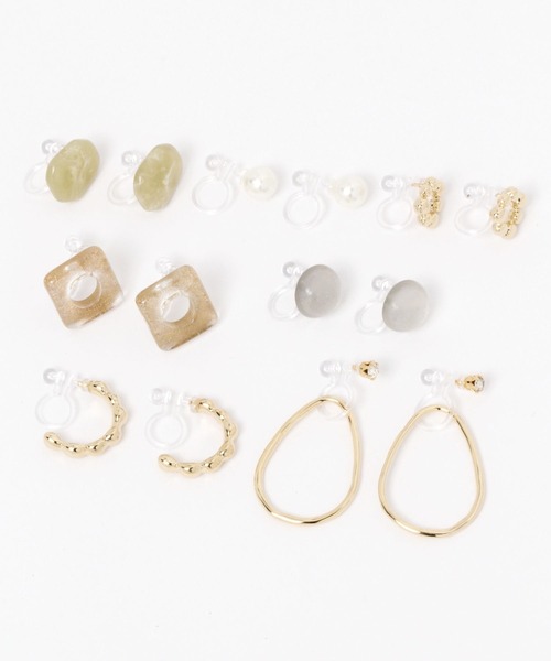 GLOBAL WORK(グローバルワーク)の「7SETイヤリング/983090(イヤリング・レディース・ゴールド系その他/グリーン/イエロー系その他3/ホワイト/ホワイト系その他2・FREE)」の4枚目の写真