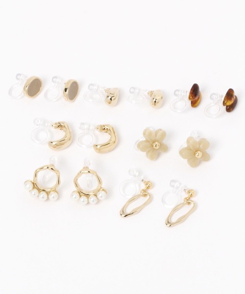 GLOBAL WORK(グローバルワーク)の「7SETイヤリング/983090(イヤリング・レディース・ゴールド系その他/グリーン/イエロー系その他3/ホワイト/ホワイト系その他2・FREE)」の5枚目の写真