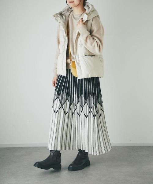 un dix cors（アンディコール）の「柄ニットスカート（スカート・レディース・ブラック/アイボリー・FREE）」の13枚目の写真