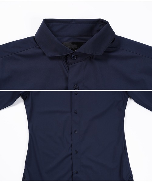 jiggys shop（ジギーズショップ）の「ハイパーストレッチ ホリゾンタルカラー 長袖シャツ（シャツ/ブラウス・メンズ・オリーブ/ネイビー/ブラック/ホワイト・LARGE/X-LARGE/MEDIUM）」の18枚目の写真