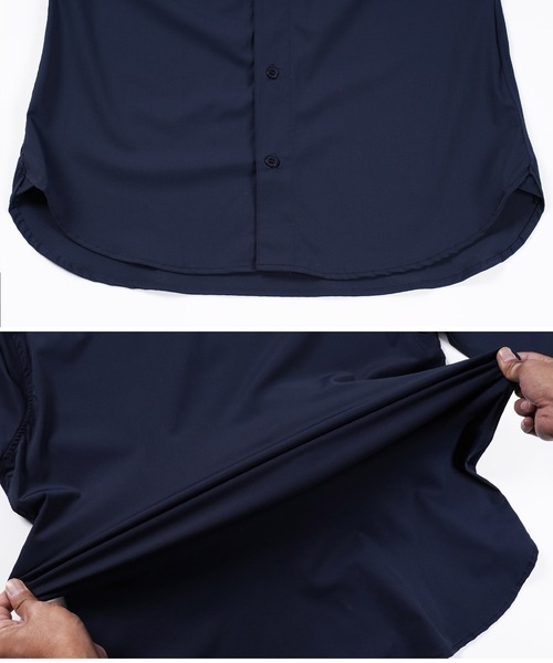 jiggys shop（ジギーズショップ）の「ハイパーストレッチ ホリゾンタルカラー 長袖シャツ（シャツ/ブラウス・メンズ・オリーブ/ネイビー/ブラック/ホワイト・LARGE/X-LARGE/MEDIUM）」の16枚目の写真