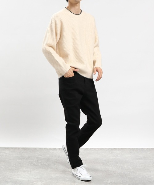 GLOBAL WORK Smile Seed Store（グローバルワーク スマイルシードストア）の「ストレッチブークレプルオーバー/907903（ニット/セーター・メンズ・アイボリー/モカ/チャコール/ライトグレー・MEDIUM/X-LARGE/SMALL/LARGE）」の6枚目の写真