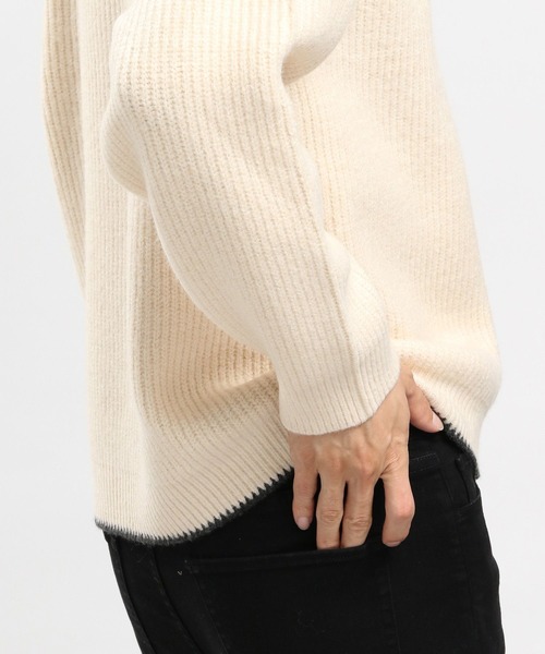 GLOBAL WORK Smile Seed Store（グローバルワーク スマイルシードストア）の「ストレッチブークレプルオーバー/907903（ニット/セーター・メンズ・アイボリー/モカ/チャコール/ライトグレー・MEDIUM/X-LARGE/SMALL/LARGE）」の10枚目の写真