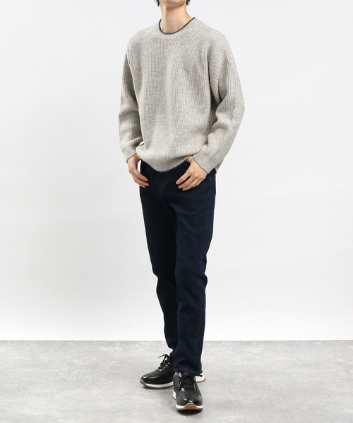 GLOBAL WORK Smile Seed Store（グローバルワーク スマイルシードストア）の「ストレッチブークレプルオーバー/907903（ニット/セーター・メンズ・アイボリー/モカ/チャコール/ライトグレー・MEDIUM/X-LARGE/SMALL/LARGE）」の11枚目の写真