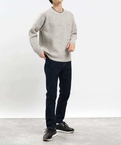 GLOBAL WORK Smile Seed Store（グローバルワーク スマイルシードストア）の「ストレッチブークレプルオーバー/907903（ニット/セーター・メンズ・アイボリー/モカ/チャコール/ライトグレー・MEDIUM/X-LARGE/SMALL/LARGE）」の12枚目の写真