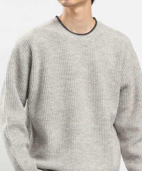 GLOBAL WORK Smile Seed Store（グローバルワーク スマイルシードストア）の「ストレッチブークレプルオーバー/907903（ニット/セーター・メンズ・アイボリー/モカ/チャコール/ライトグレー・MEDIUM/X-LARGE/SMALL/LARGE）」の14枚目の写真