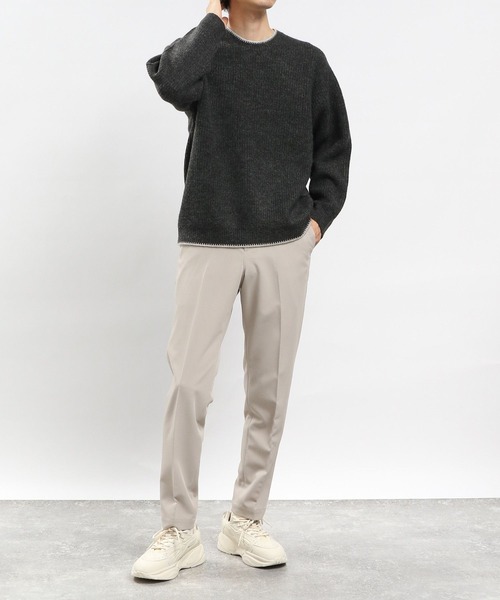 GLOBAL WORK Smile Seed Store（グローバルワーク スマイルシードストア）の「ストレッチブークレプルオーバー/907903（ニット/セーター・メンズ・アイボリー/モカ/チャコール/ライトグレー・MEDIUM/X-LARGE/SMALL/LARGE）」の18枚目の写真