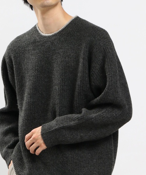 GLOBAL WORK Smile Seed Store（グローバルワーク スマイルシードストア）の「ストレッチブークレプルオーバー/907903（ニット/セーター・メンズ・アイボリー/モカ/チャコール/ライトグレー・MEDIUM/X-LARGE/SMALL/LARGE）」の19枚目の写真