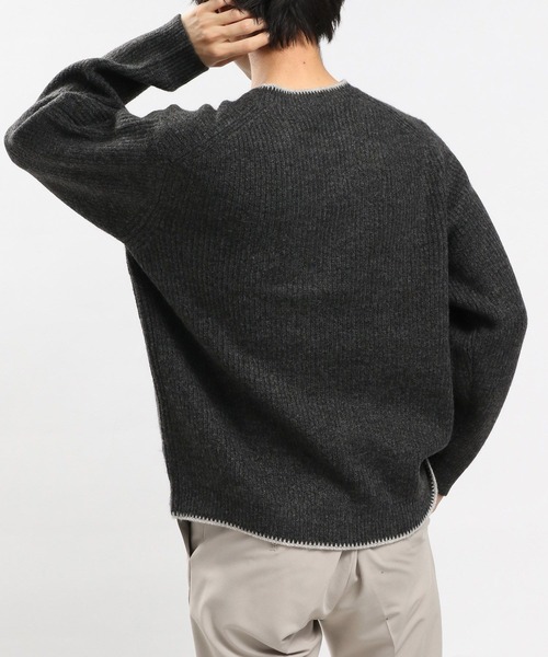 GLOBAL WORK Smile Seed Store（グローバルワーク スマイルシードストア）の「ストレッチブークレプルオーバー/907903（ニット/セーター・メンズ・アイボリー/モカ/チャコール/ライトグレー・MEDIUM/X-LARGE/SMALL/LARGE）」の20枚目の写真