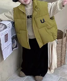aimoha（アイモハ）の「【aimoha-KIDS-】子供服 ベーシックフェイクダウンオーバーサイズベスト（ダウンベスト）」