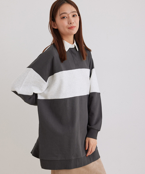Jayro(ジャイロ)の「BIGラガーシャツ(その他トップス・レディース・ピンク/ブラック系その他/グレー・M)」の2枚目の写真