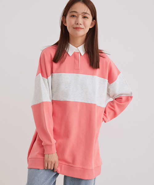Jayro(ジャイロ)の「BIGラガーシャツ(その他トップス・レディース・ピンク/ブラック系その他/グレー・M)」の1枚目の写真