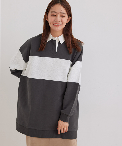 Jayro(ジャイロ)の「BIGラガーシャツ(その他トップス・レディース・ピンク/ブラック系その他/グレー・M)」の4枚目の写真