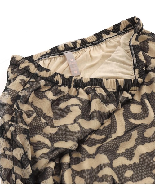 Settimissimo（セッティミッシモ）の「ITALY レオパード柄 メッシュ シャーリング タイト スカート（スカート・レディース・ブラック・FREE）」の3枚目の写真