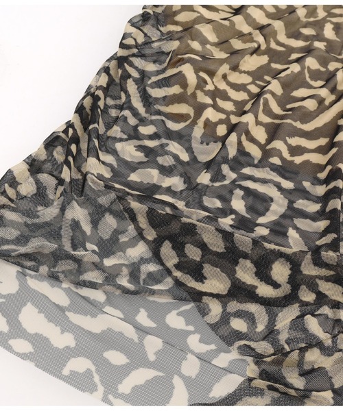 Settimissimo（セッティミッシモ）の「ITALY レオパード柄 メッシュ シャーリング タイト スカート（スカート・レディース・ブラック・FREE）」の2枚目の写真