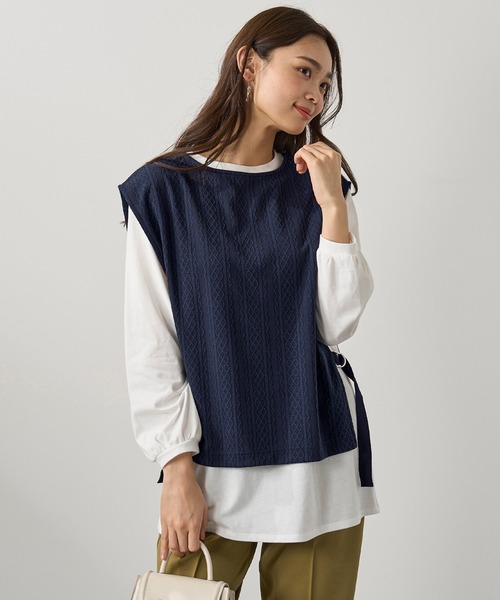 BELLUNA PLUS(ベルーナ)の「カットソージャカード素材アンサンブル(アンサンブル・レディース・ネイビー/オリーブ/グレー系その他/モカ・MEDIUM/LARGE/X-LARGE)」の16枚目の写真