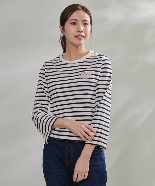 Arnold Palmer（アーノルドパーマー）の「袖スリット ベーシック Ｔシャツ（Tシャツ/カットソー・レディース・ホワイト/ダークネイビー/ブラック・S/L/M）」の3枚目の写真