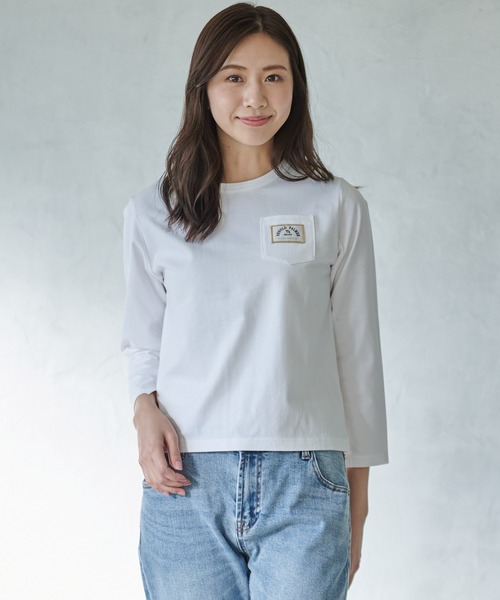 Arnold Palmer（アーノルドパーマー）の「袖スリット ベーシック Ｔシャツ（Tシャツ/カットソー・レディース・ホワイト/ダークネイビー/ブラック・S/L/M）」の5枚目の写真