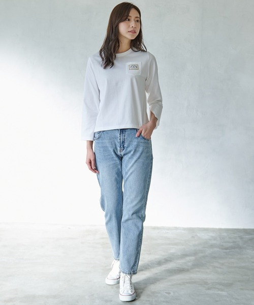 Arnold Palmer（アーノルドパーマー）の「袖スリット ベーシック Ｔシャツ（Tシャツ/カットソー・レディース・ホワイト/ダークネイビー/ブラック・S/L/M）」の7枚目の写真