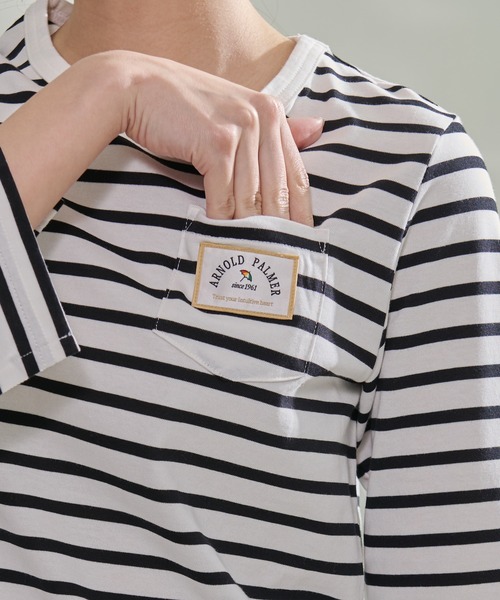 Arnold Palmer（アーノルドパーマー）の「袖スリット ベーシック Ｔシャツ（Tシャツ/カットソー・レディース・ホワイト/ダークネイビー/ブラック・S/L/M）」の15枚目の写真